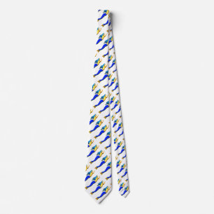 Corbata sirenas azul-atadas blancas