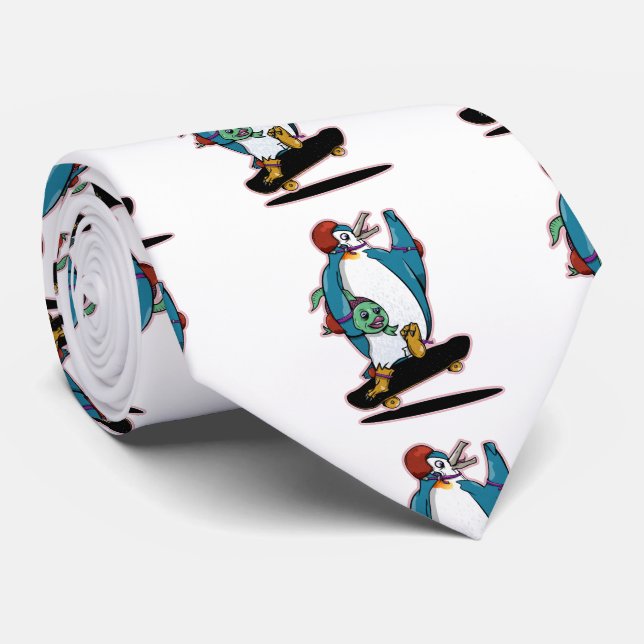 Corbata Skateboarding de Pingüino (Enrollado)
