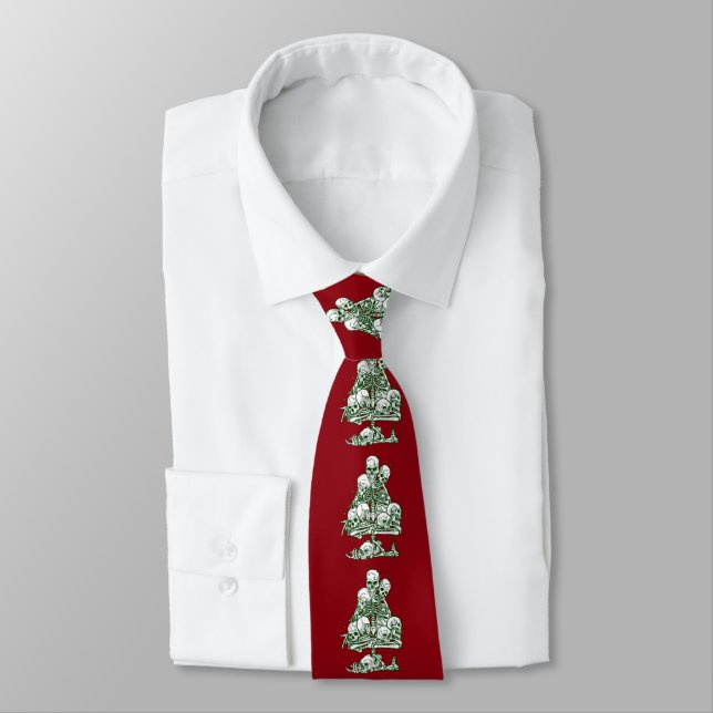 Corbata skeleton gothic del árbol de navidad desagradable (Atado)