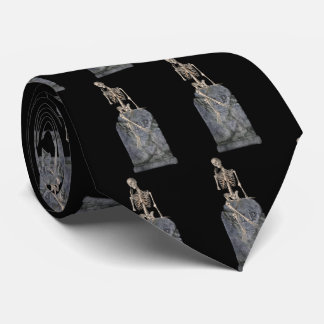 Corbata Skeleton Tombstone divertida Halloween