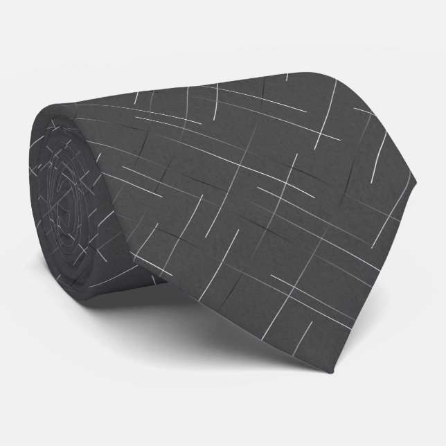 Corbata Sketchy Diagonals | Speckled Charcoal (Enrollado)