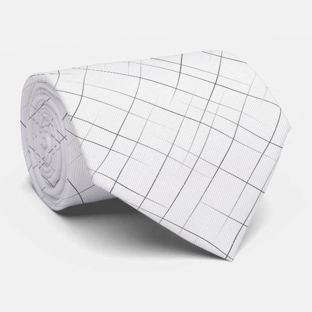 Corbata Sketchy Pinstripes | White (Enrollado)