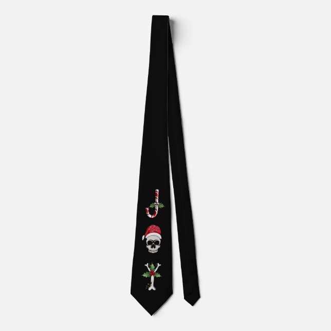 Corbata Skull JOY Bones Holly Navidades vacaciones (Anverso)