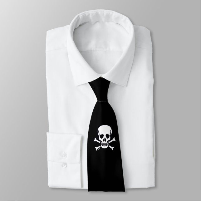 Corbata Skull n Bones de cuello negro (Atado)
