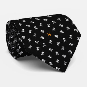 Corbata Skull y Crossbone Monogramado Halloween