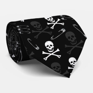 Corbata Skulls de roca de punk y patrón de pines de seguri