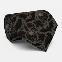Skulls góticos, cuervos y patrones de Rosas