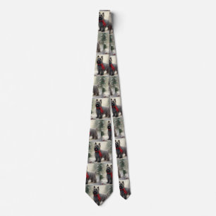 Corbata Skye Terrier Perro en Navidad Nieve 