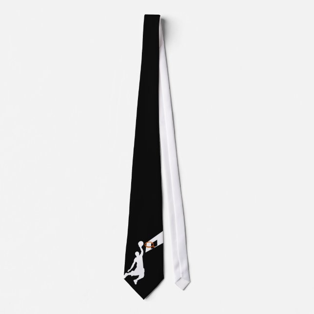 Corbata Slam Dunk Basketball Player - Silhouette blanca (Anverso)