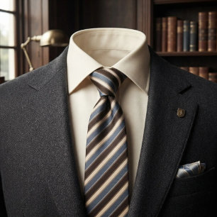 Corbata Slate Blue Espresso Cream Raya