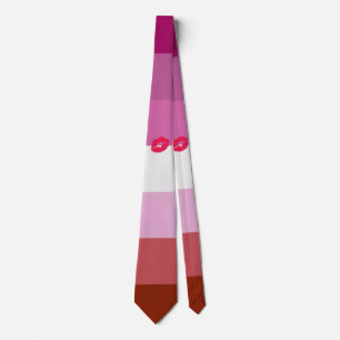Corbata SlipperyJoe lipstick bandera de orgullo lesbiana f