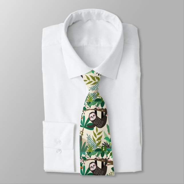 Corbata Sloth In Tree Hand Drawn Pattern (Atado)