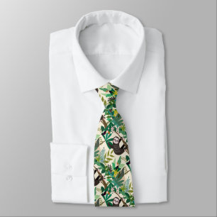 Corbata Sloth In Tree Hand Drawn Pattern
