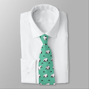 Corbata Snoopy Mustaches & Teal Pattern