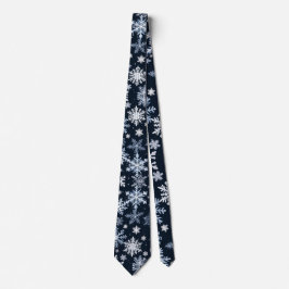 Corbata Snowflakes Winter Design Blue Cold Cute