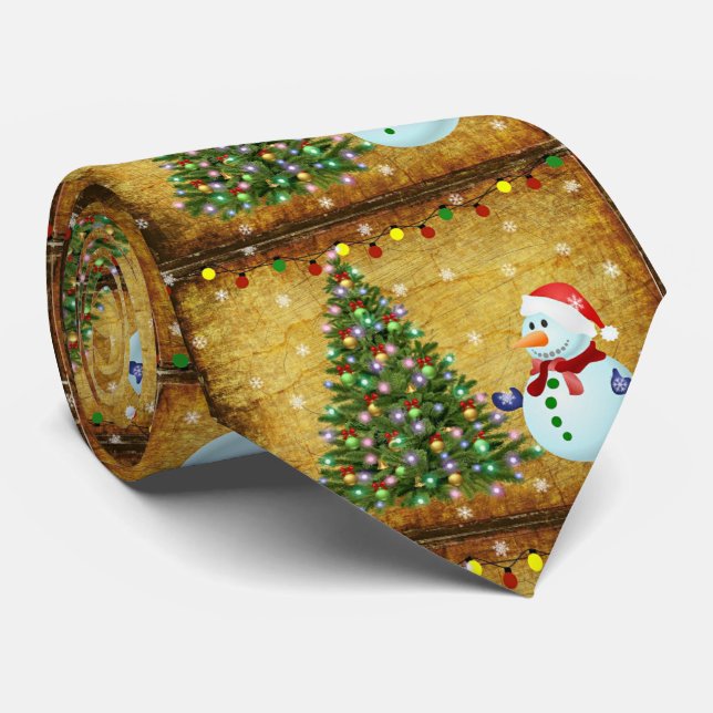 Corbata Snowman, árbol de Navidad (Enrollado)