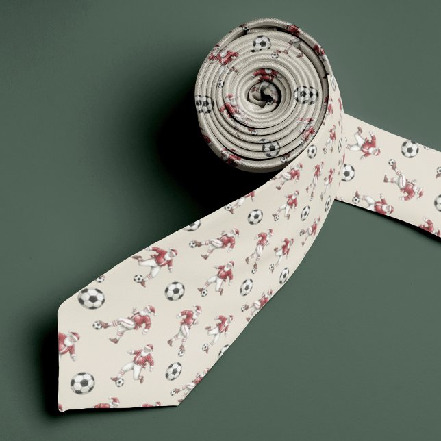 Corbata Soccer Santa Christmas Necktie with Monogram (Subido por el creador)
