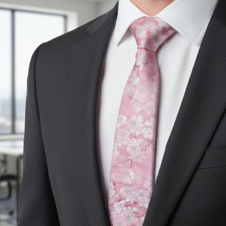 Corbata Sofisticada Flor de Cerezo Floral