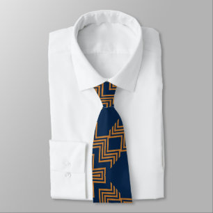 Corbata Sofisticado azul y oro
