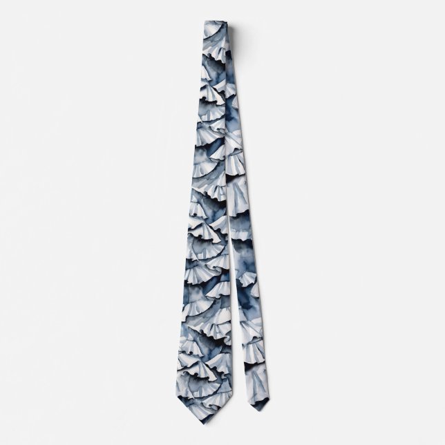 Corbata Soft Denim Blue Watercolor Ruffles (Anverso)