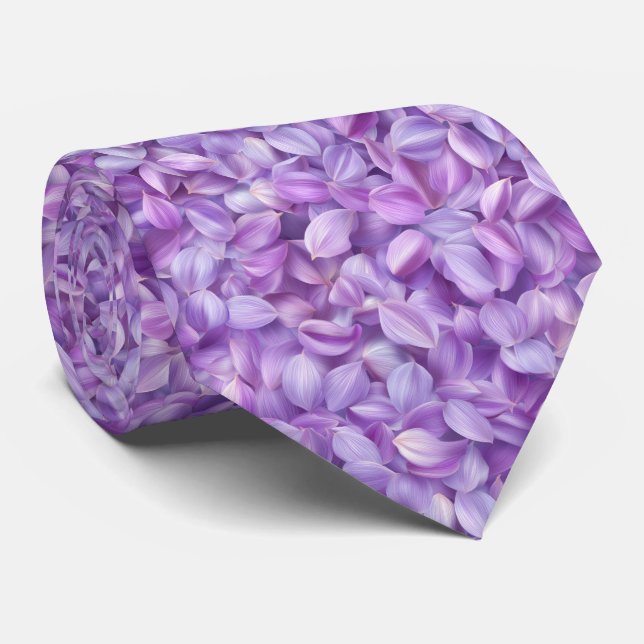 Corbata Soft Lavender Flower Petals Pattern (Enrollado)