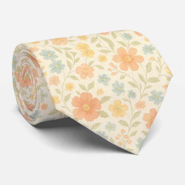 Corbata Soft Pastel Spring Blossom  (Enrollado)