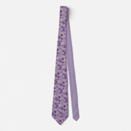 Corbata Soft Violet Purple Botanical Scroll