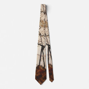 Corbata Sol de Otoño y Árboles por Egon Schiele, Arte Vint