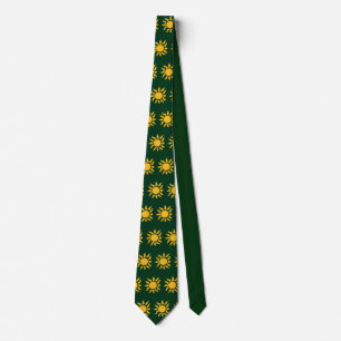 Corbata Sol en el cuello verde