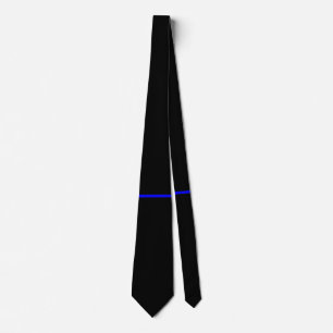 Corbata Sola linea horizontal fina azul en negro
