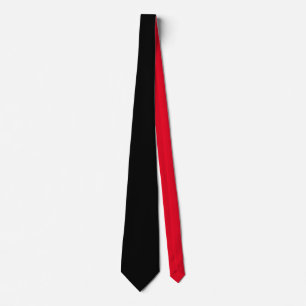 Corbata Sólido negro con puntas rojas
