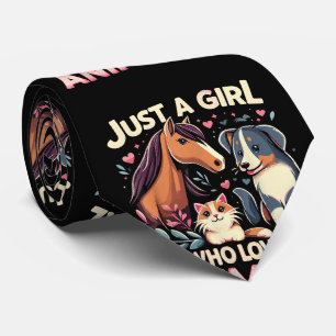 Corbata Sólo Una Chica Que Ama Los Animales Adorable Amant