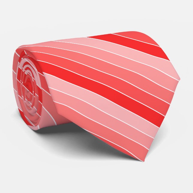 Corbata Sombras de rayas rojas (Enrollado)