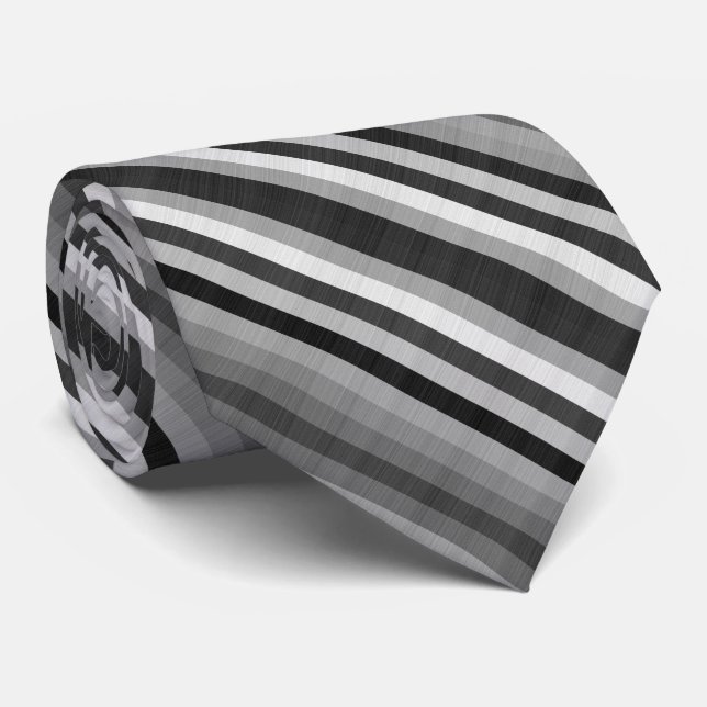 Corbata Sombras Simples de Gris Franjas Grises (Enrollado)