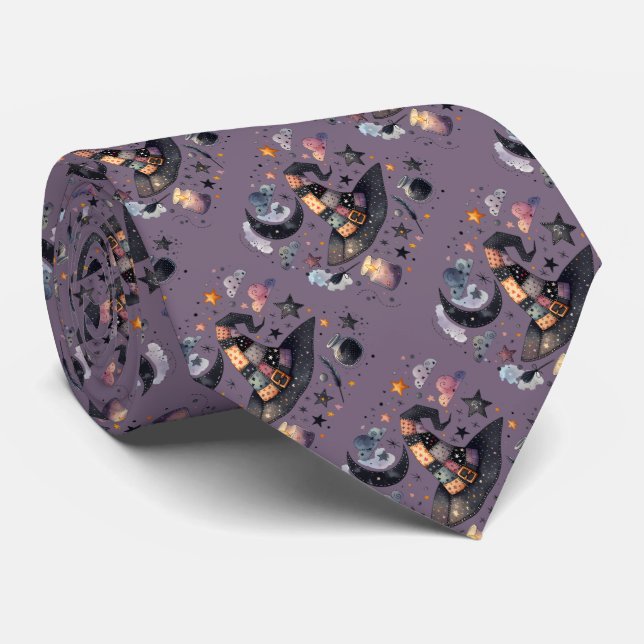 Corbata Sombrero de Bruja Caprichosa y Magia Celestial (Enrollado)