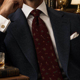 Corbata Sombrero de copa Old Money Bastón Burgundy