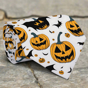 Corbata Sombrío Naranja de Halloween Calabaza Horror Bat C