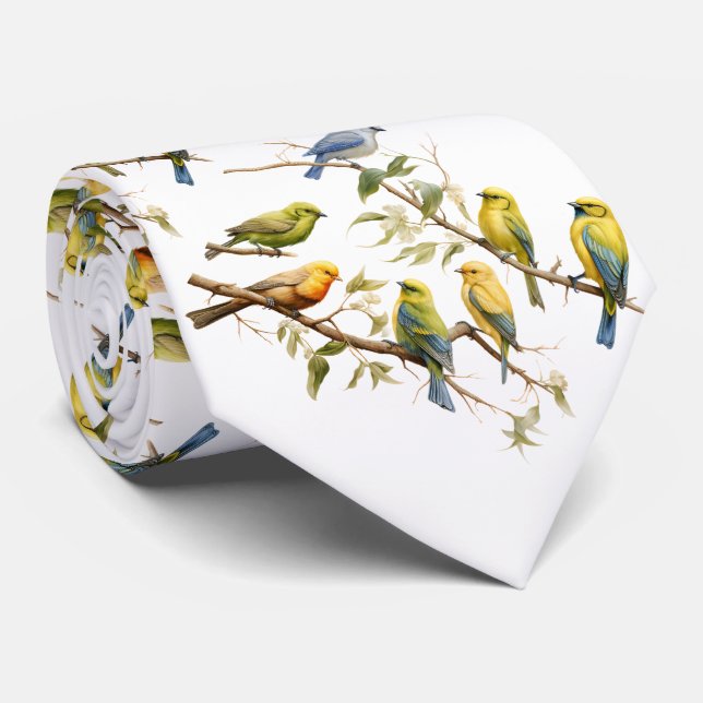 Corbata Songbirds En Una Rama (Enrollado)