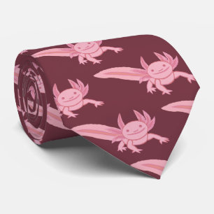 Corbata Sonriente de Ajolote Rosa – Diseño Kawaii 