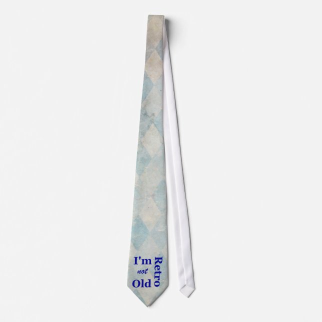 Corbata Soy Retro Blue Diamonds Textile Grunge Necktie (Anverso)