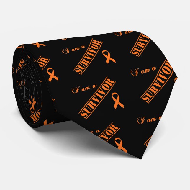 Corbata Soy un superviviente - cinta anaranjada (Enrollado)