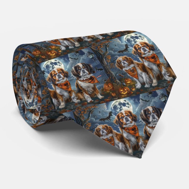 Corbata Spaniel Tibetano Halloween Espeluznante (Enrollado)