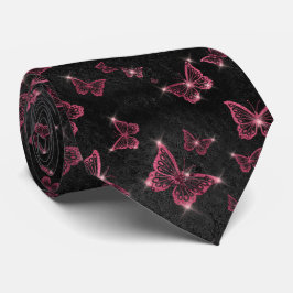 Corbata Sparkle Glam Burgundy Butterflies