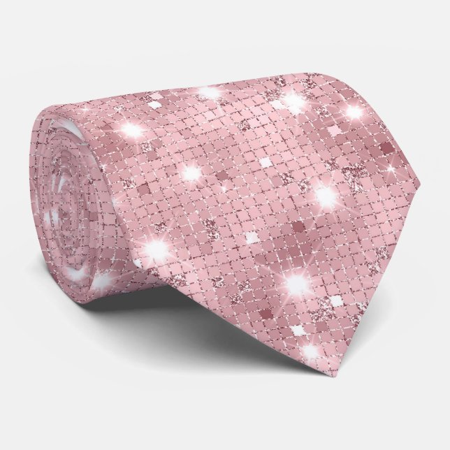 Corbata Sparkle Luxury Pink (Enrollado)
