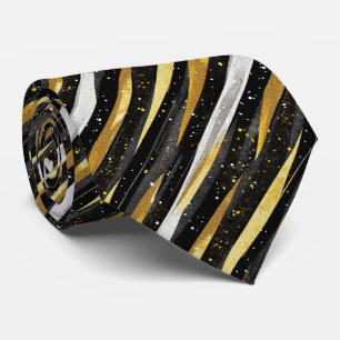 Corbata Sparkly Black Gold Silver