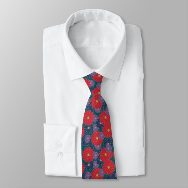 Corbata Splashy Fall Floral Tira (Atado)