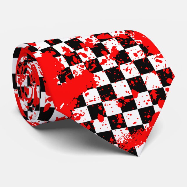 Corbata splatz. a cuadros (Enrollado)