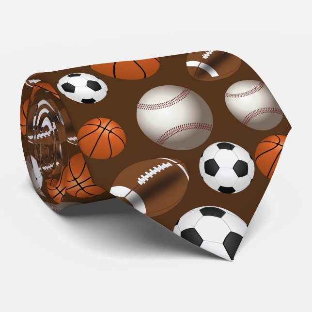 Corbata Sports Balls Football Futbol Black and White Gold (Enrollado)