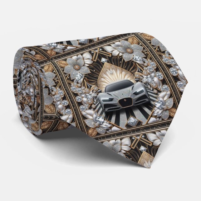 Corbata Sportscar Auto Art Déco  (Enrollado)