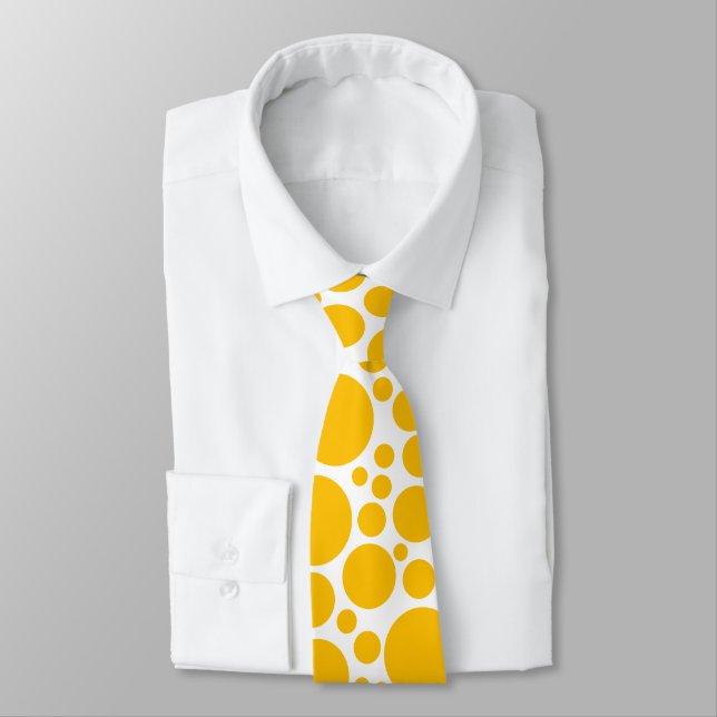 Corbata Spotty - Amber on White (Atado)